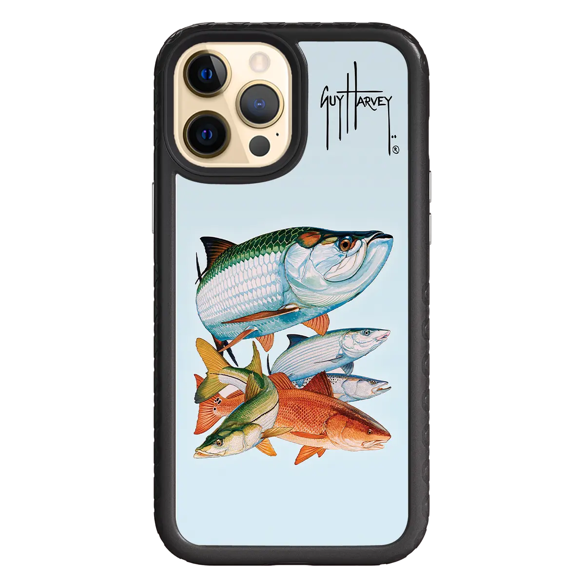 Guy Harvey Fortitude Series for Apple iPhone 12 Pro Max - Inshore Collage - Custom Case - OnyxBlack - cellhelmet