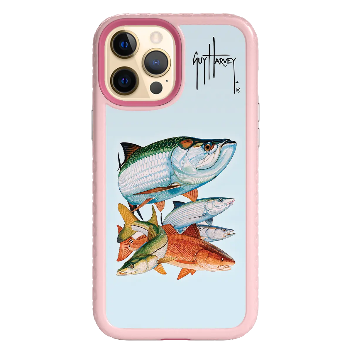 Guy Harvey Fortitude Series for Apple iPhone 12 Pro Max - Inshore Collage - Custom Case - PinkMagnolia - cellhelmet