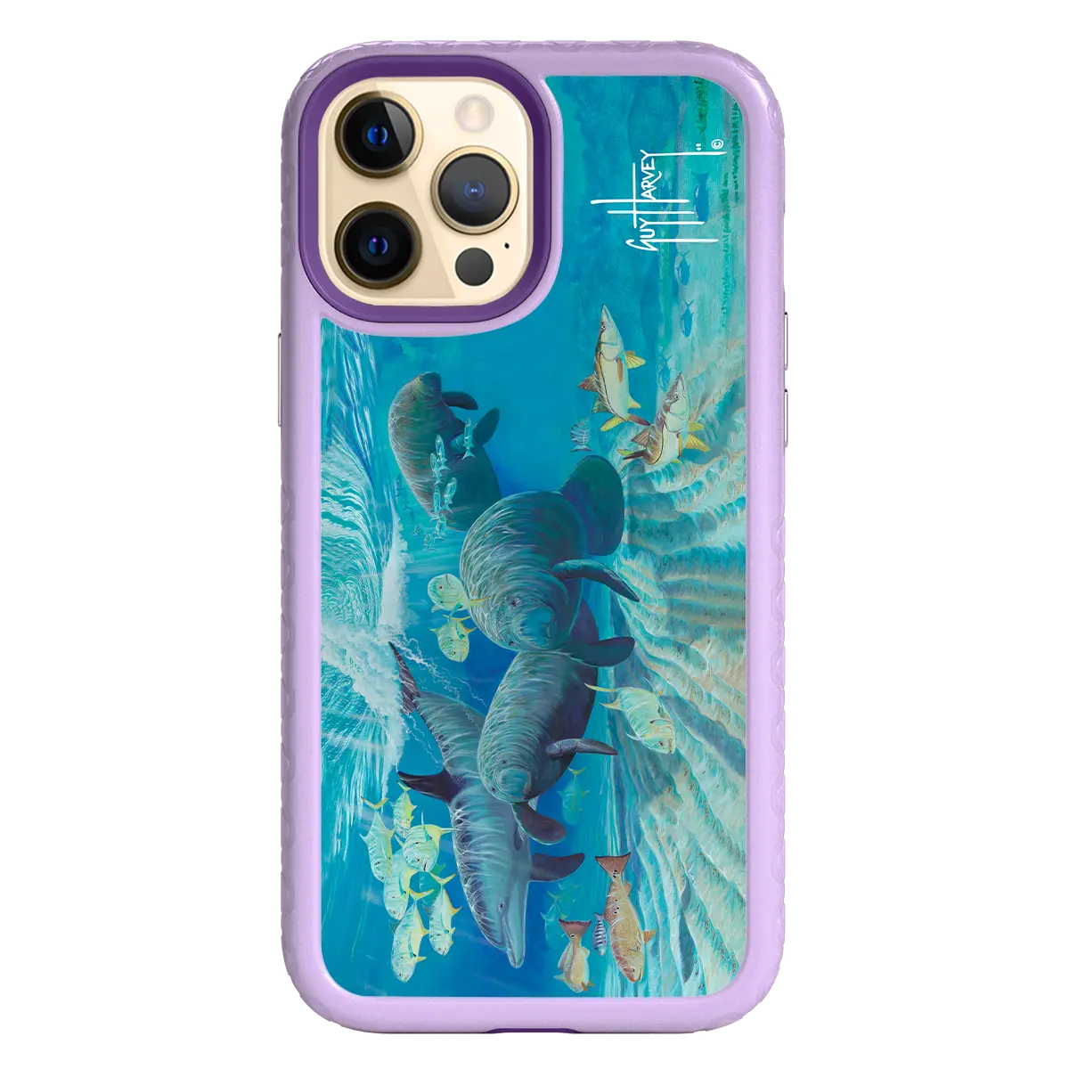 Guy Harvey Fortitude Series for Apple iPhone 12 Pro Max - Manatee Pass - Custom Case - LilacBlossom - cellhelmet