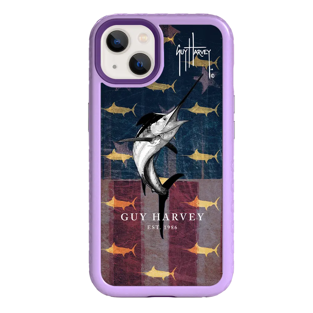 Guy Harvey Fortitude Series for Apple iPhone 13 - American Marlin - Custom Case - LilacBlossom - cellhelmet