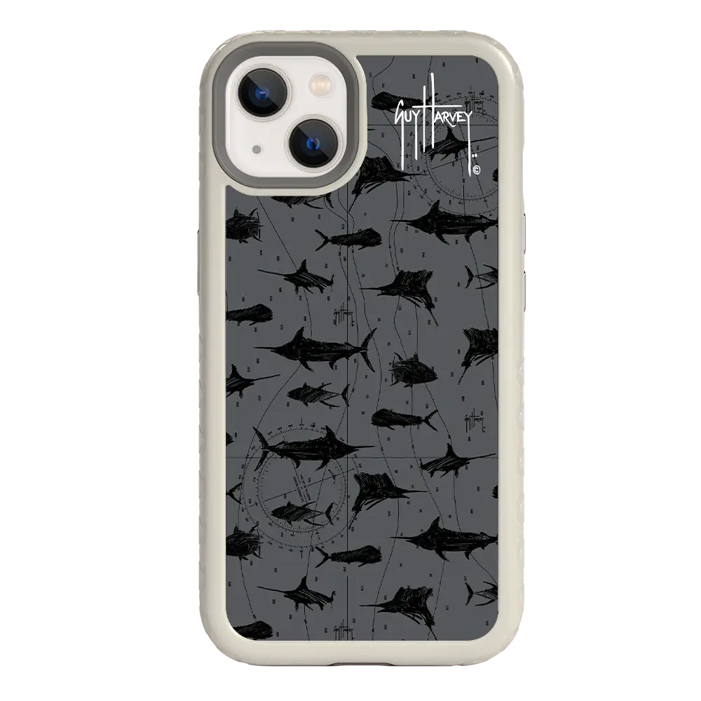 Guy Harvey Fortitude Series for Apple iPhone 13 - Black Scribbler - Custom Case - Gray - cellhelmet