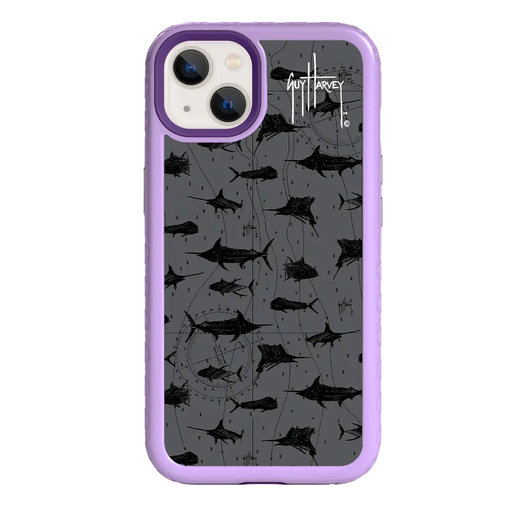 Guy Harvey Fortitude Series for Apple iPhone 13 - Black Scribbler - Custom Case - LilacBlossom - cellhelmet