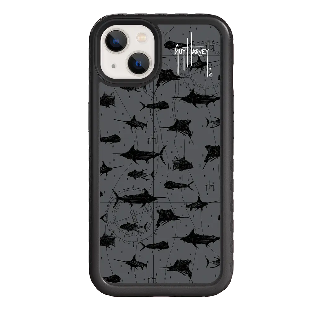 Guy Harvey Fortitude Series for Apple iPhone 13 - Black Scribbler - Custom Case - OnyxBlack - cellhelmet