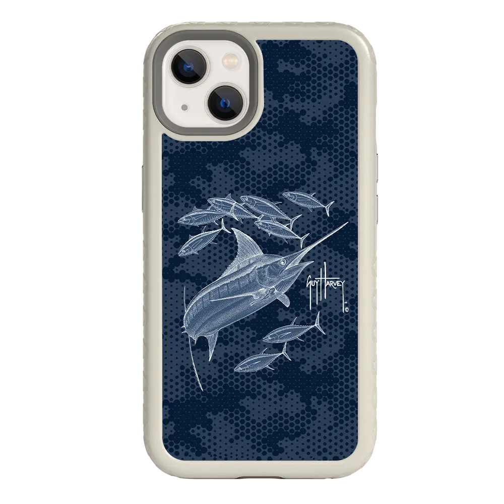 Guy Harvey Fortitude Series for Apple iPhone 13 - Blue Camo - Custom Case - Gray - cellhelmet