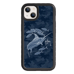 Guy Harvey Fortitude Series for Apple iPhone 13 - Blue Camo - Custom Case - OliveDrabGreen - cellhelmet