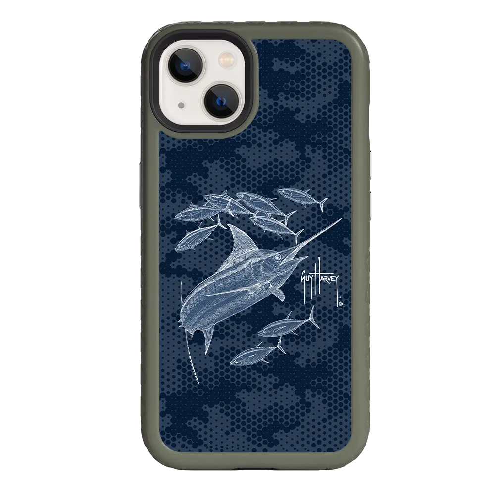 Guy Harvey Fortitude Series for Apple iPhone 13 - Blue Camo - Custom Case - OnyxBlack - cellhelmet