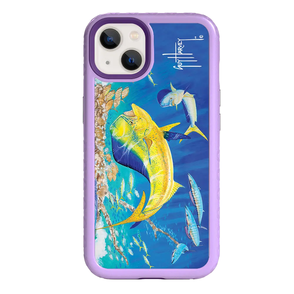 Guy Harvey Fortitude Series for Apple iPhone 13 - Dolphin Oasis - Custom Case - LilacBlossom - cellhelmet