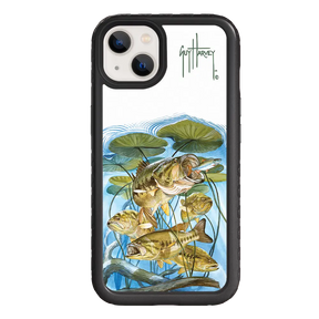 Guy Harvey Fortitude Series for Apple iPhone 13 - Five Largemouth Under Lilypads - Custom Case - OnyxBlack - cellhelmet