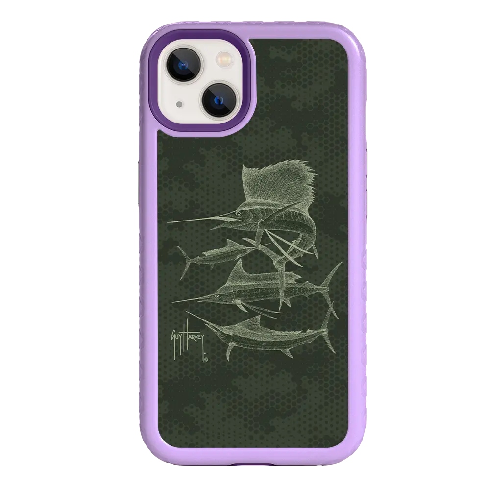 Guy Harvey Fortitude Series for Apple iPhone 13 - Green Camo - Custom Case - LilacBlossom - cellhelmet