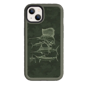 Guy Harvey Fortitude Series for Apple iPhone 13 - Green Camo - Custom Case - OliveDrabGreen - cellhelmet
