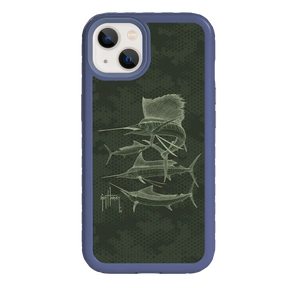 Guy Harvey Fortitude Series for Apple iPhone 13 - Green Camo - Custom Case - SlateBlue - cellhelmet