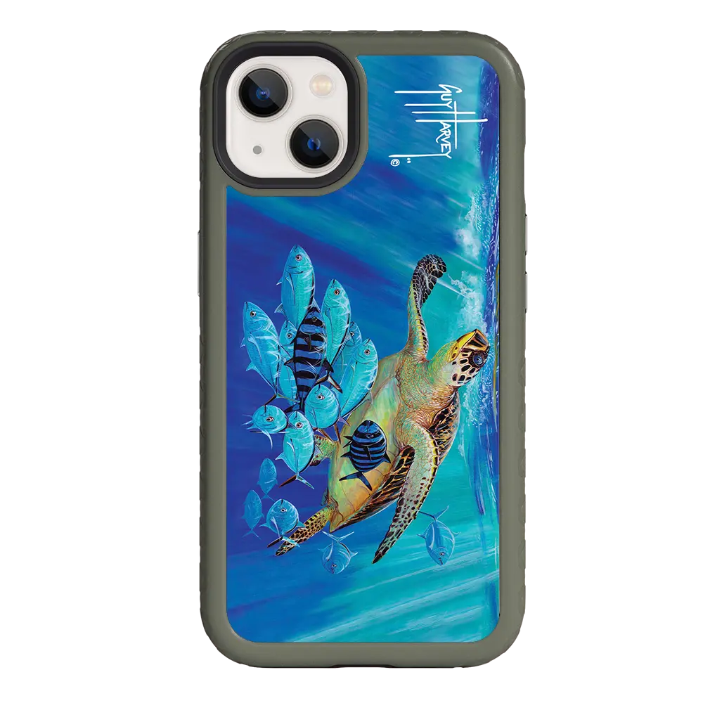 Guy Harvey Fortitude Series for Apple iPhone 13 - Hawksbill Caravan - Custom Case - OliveDrabGreen - cellhelmet