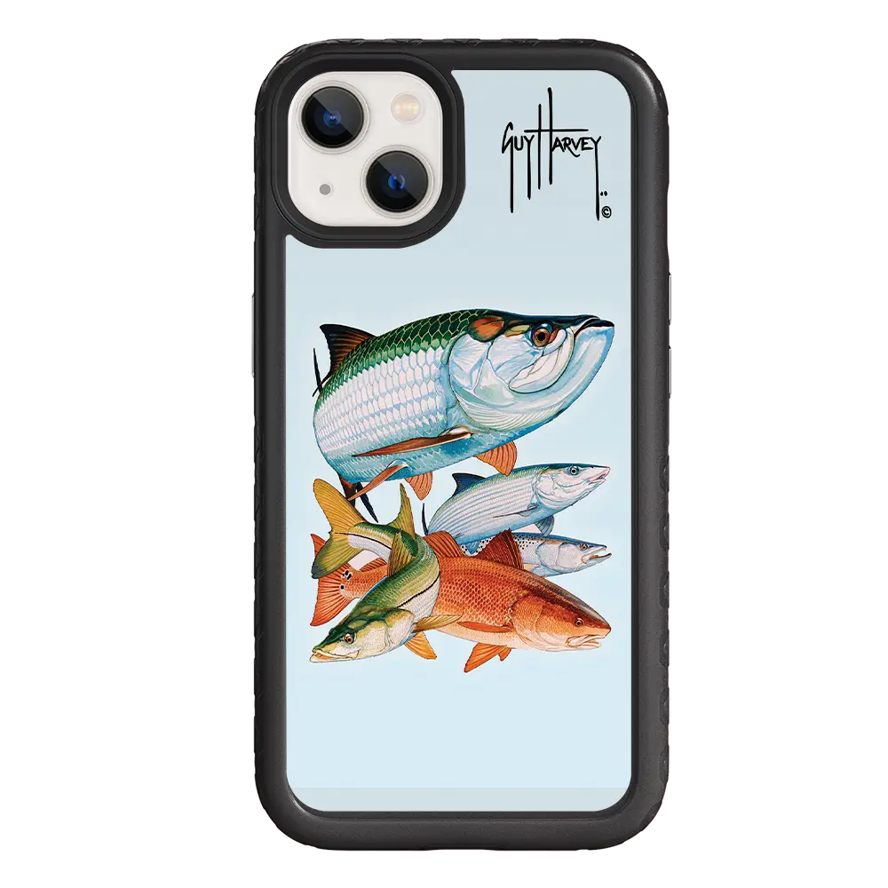 Guy Harvey Fortitude Series for Apple iPhone 13 - Inshore Collage - Custom Case - OnyxBlack - cellhelmet