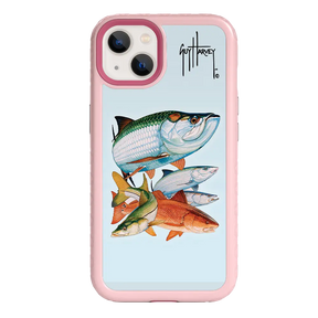 Guy Harvey Fortitude Series for Apple iPhone 13 - Inshore Collage - Custom Case - PinkMagnolia - cellhelmet