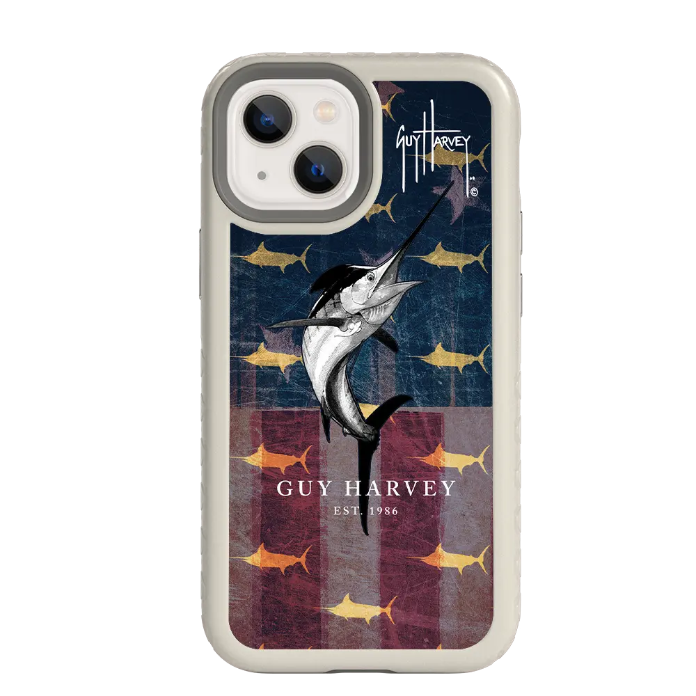 Guy Harvey Fortitude Series for Apple iPhone 13 Mini - American Marlin - Custom Case - Gray - cellhelmet