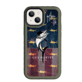 Guy Harvey Fortitude Series for Apple iPhone 13 Mini - American Marlin - Custom Case - OliveDrabGreen - cellhelmet