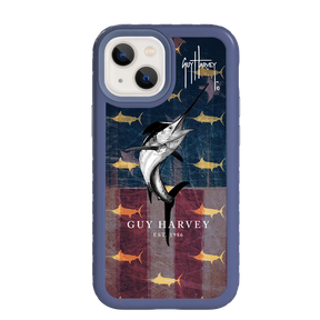 Guy Harvey Fortitude Series for Apple iPhone 13 Mini - American Marlin - Custom Case - SlateBlue - cellhelmet