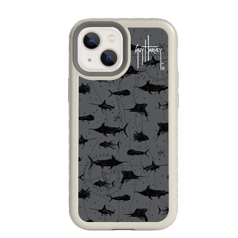 Guy Harvey Fortitude Series for Apple iPhone 13 Mini - Black Scribbler - Custom Case - Gray - cellhelmet