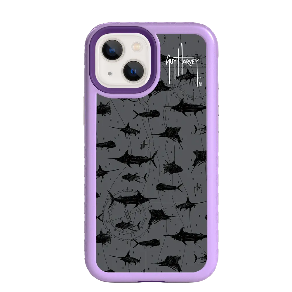 Guy Harvey Fortitude Series for Apple iPhone 13 Mini - Black Scribbler - Custom Case - LilacBlossom - cellhelmet