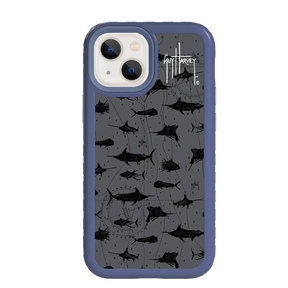 Guy Harvey Fortitude Series for Apple iPhone 13 Mini - Black Scribbler - Custom Case - SlateBlue - cellhelmet