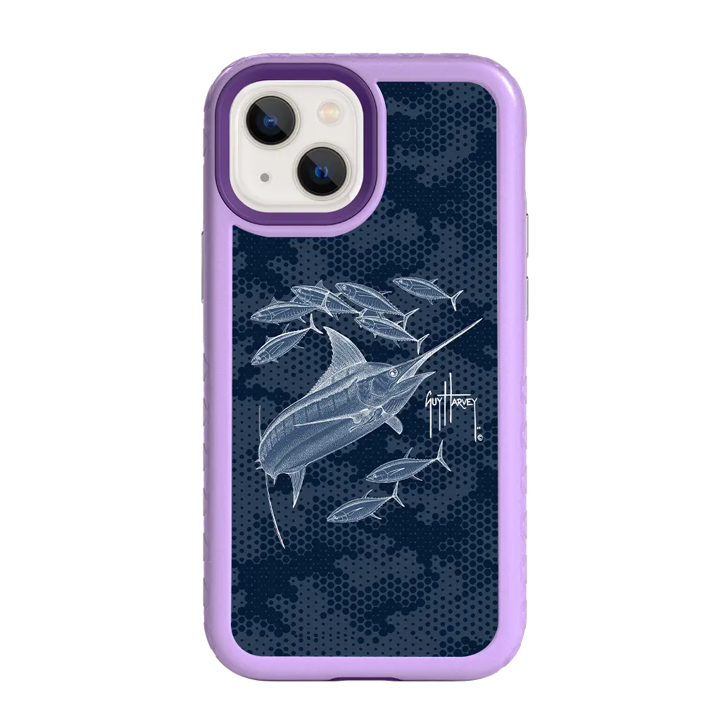 Guy Harvey Fortitude Series for Apple iPhone 13 Mini - Blue Camo - Custom Case - LilacBlossom - cellhelmet
