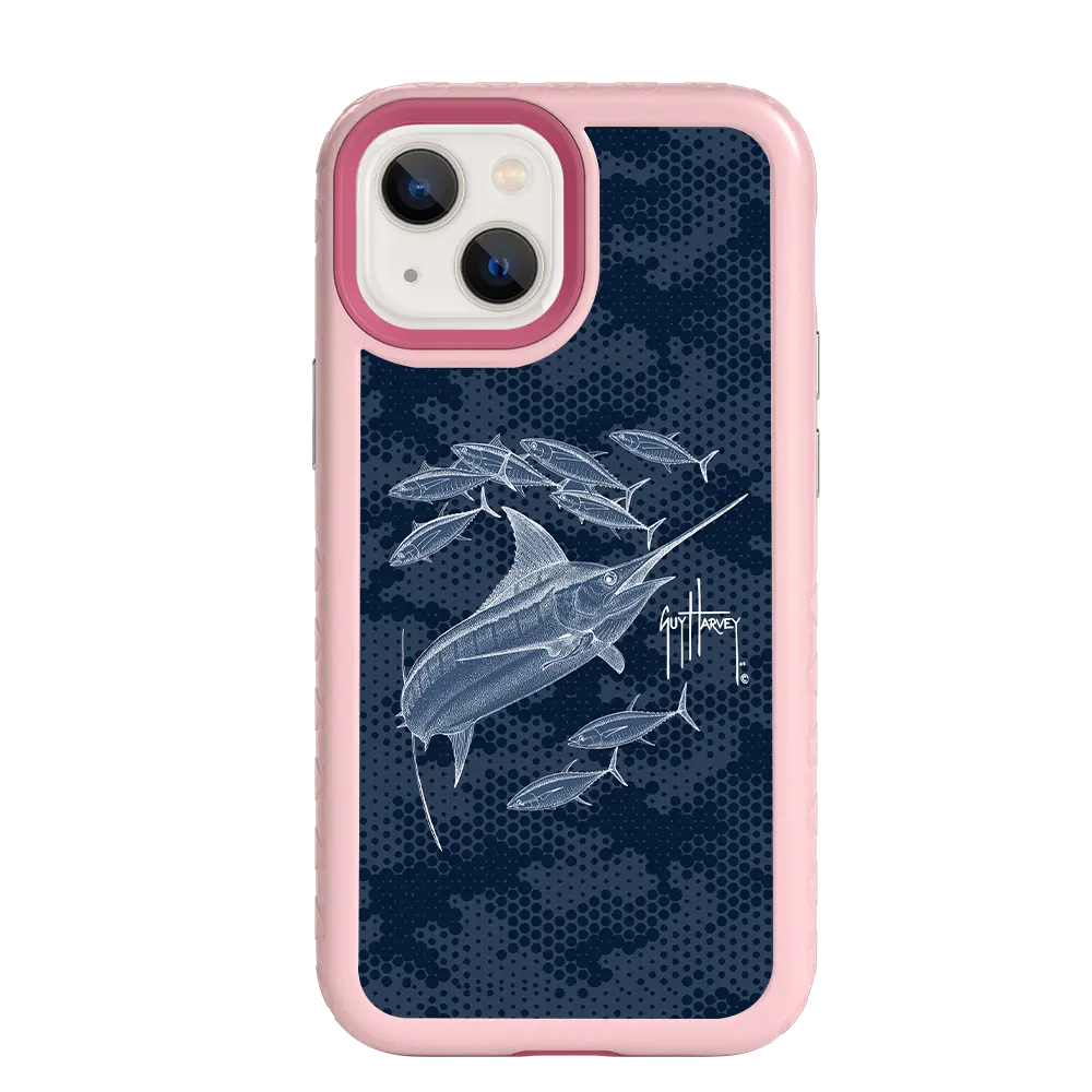 Guy Harvey Fortitude Series for Apple iPhone 13 Mini - Blue Camo - Custom Case - PinkMagnolia - cellhelmet