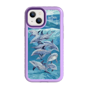 Guy Harvey Fortitude Series for Apple iPhone 13 Mini - Bottlenose Dolphins - Custom Case - LilacBlossom - cellhelmet