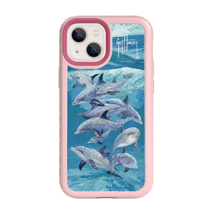 Guy Harvey Fortitude Series for Apple iPhone 13 Mini - Bottlenose Dolphins - Custom Case - PinkMagnolia - cellhelmet
