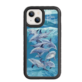 Guy Harvey Fortitude Series for Apple iPhone 13 Mini - Dolphin Oasis - Custom Case - OnyxBlack - cellhelmet