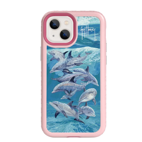 Guy Harvey Fortitude Series for Apple iPhone 13 Mini - Dolphin Oasis - Custom Case - PinkMagnolia - cellhelmet
