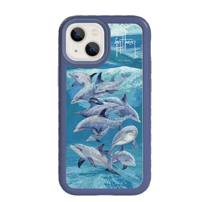 Guy Harvey Fortitude Series for Apple iPhone 13 Mini - Dolphin Oasis - Custom Case - SlateBlue - cellhelmet