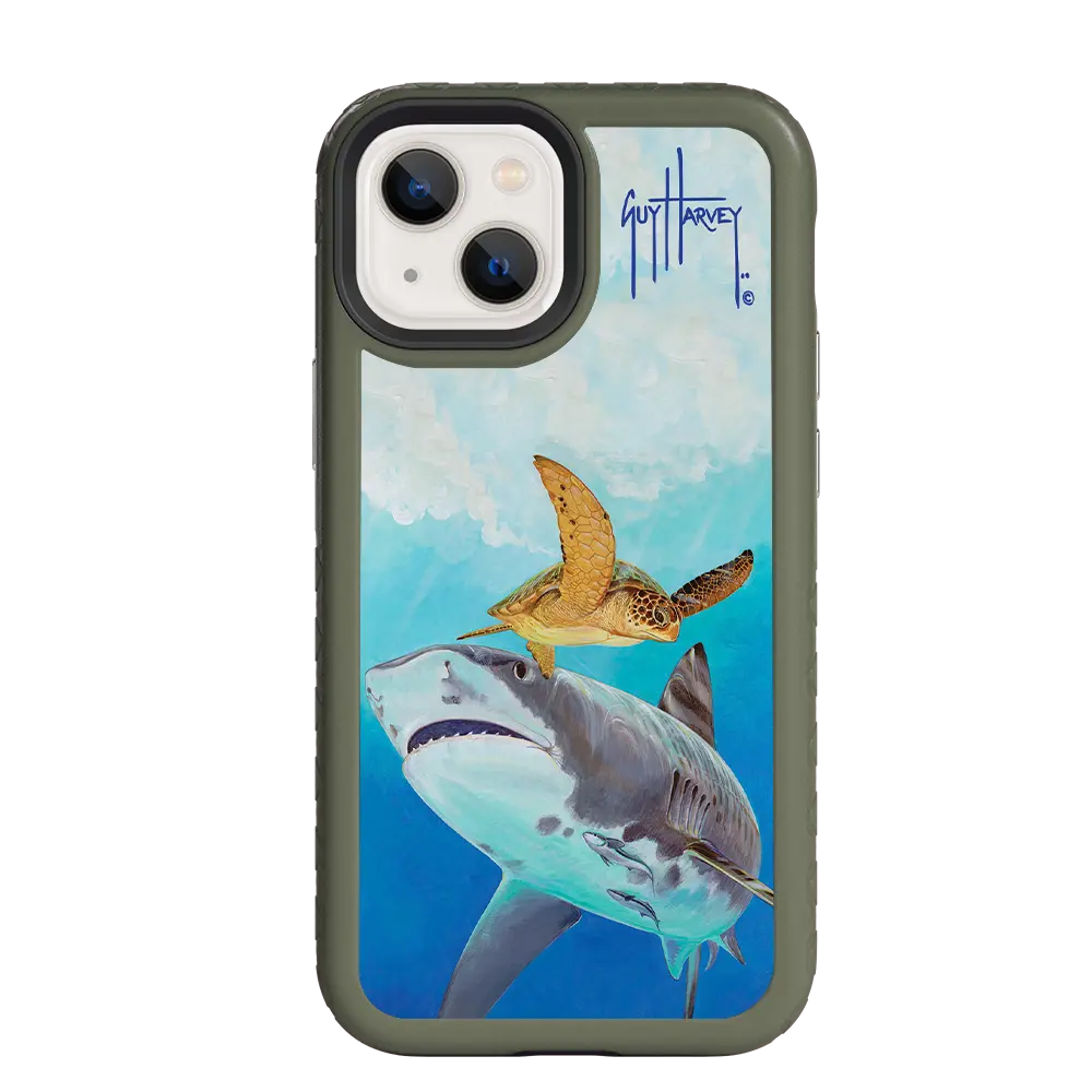Guy Harvey Fortitude Series for Apple iPhone 13 Mini - Eye of the Tiger - Custom Case - OliveDrabGreen - cellhelmet