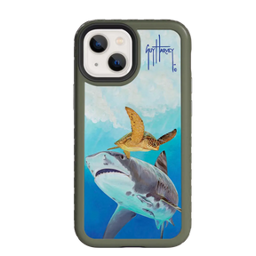 Guy Harvey Fortitude Series for Apple iPhone 13 Mini - Eye of the Tiger - Custom Case - OliveDrabGreen - cellhelmet
