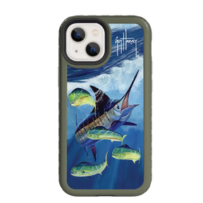 Guy Harvey Fortitude Series for Apple iPhone 13 Mini - Four Play - Custom Case - OliveDrabGreen - cellhelmet