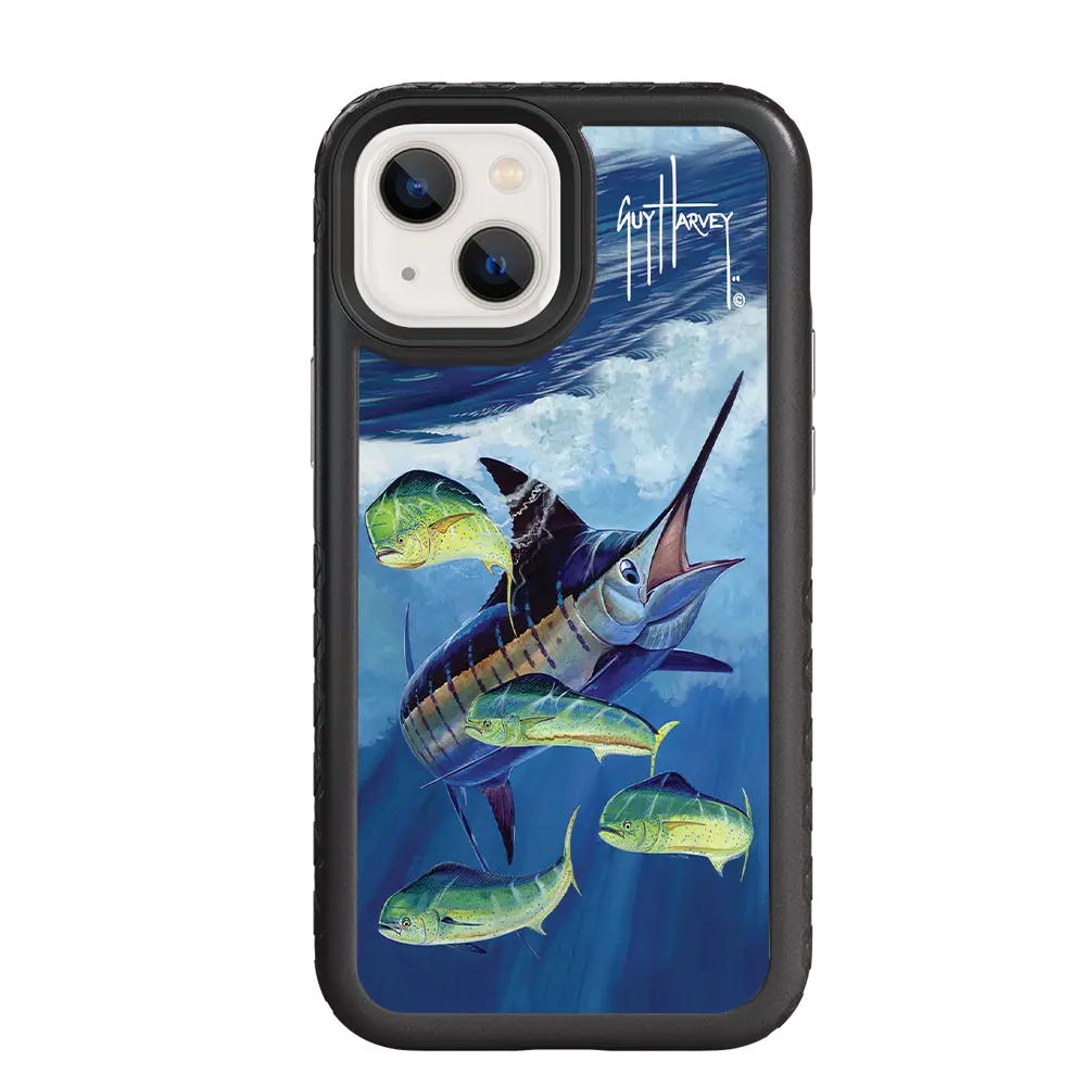 Guy Harvey Fortitude Series for Apple iPhone 13 Mini - Four Play - Custom Case - OnyxBlack - cellhelmet