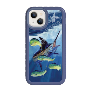 Guy Harvey Fortitude Series for Apple iPhone 13 Mini - Four Play - Custom Case - SlateBlue - cellhelmet