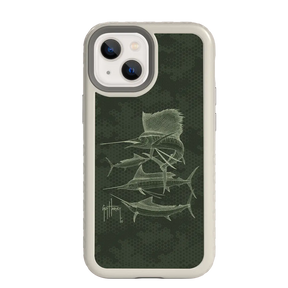 Guy Harvey Fortitude Series for Apple iPhone 13 Mini - Green Camo - Custom Case - Gray - cellhelmet