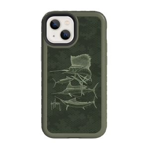 Guy Harvey Fortitude Series for Apple iPhone 13 Mini - Green Camo - Custom Case - OliveDrabGreen - cellhelmet