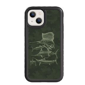 Guy Harvey Fortitude Series for Apple iPhone 13 Mini - Green Camo - Custom Case - OnyxBlack - cellhelmet