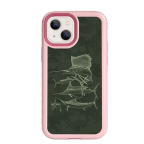 Guy Harvey Fortitude Series for Apple iPhone 13 Mini - Green Camo - Custom Case - PinkMagnolia - cellhelmet
