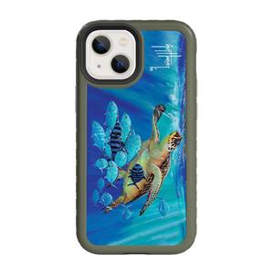 Guy Harvey Fortitude Series for Apple iPhone 13 Mini - Hawksbill Caravan - Custom Case - OliveDrabGreen - cellhelmet