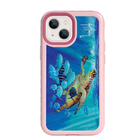 Guy Harvey Fortitude Series for Apple iPhone 13 Mini - Hawksbill Caravan - Custom Case - PinkMagnolia - cellhelmet