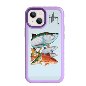 Guy Harvey Fortitude Series for Apple iPhone 13 Mini - Inshore Collage - Custom Case - LilacBlossom - cellhelmet