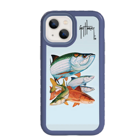 Guy Harvey Fortitude Series for Apple iPhone 13 Mini - Inshore Collage - Custom Case - SlateBlue - cellhelmet