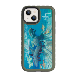 Guy Harvey Fortitude Series for Apple iPhone 13 Mini - Manatee Pass - Custom Case - OliveDrabGreen - cellhelmet
