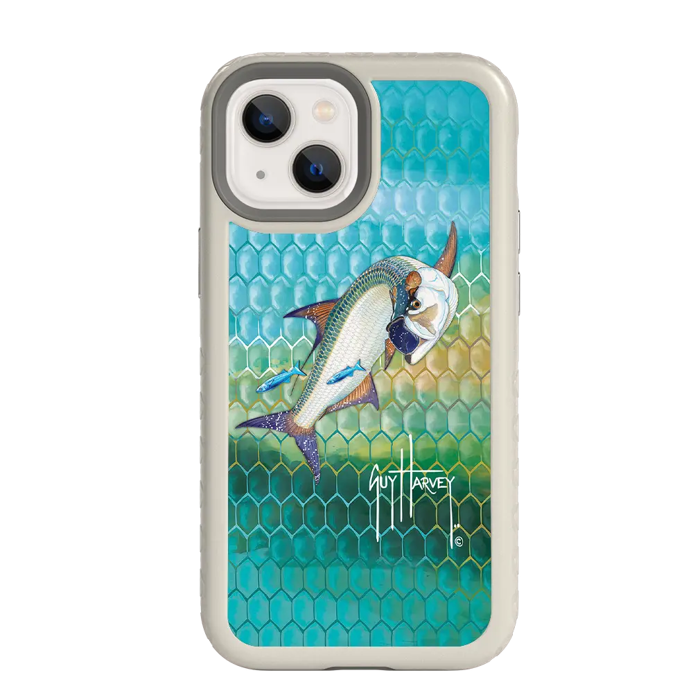 Guy Harvey Fortitude Series for Apple iPhone 13 Mini - Tarpon Skin - Custom Case - Gray - cellhelmet