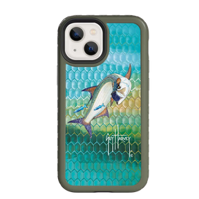 Guy Harvey Fortitude Series for Apple iPhone 13 Mini - Tarpon Skin - Custom Case - OliveDrabGreen - cellhelmet