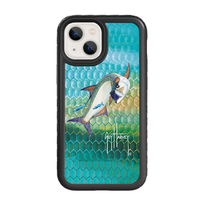 Guy Harvey Fortitude Series for Apple iPhone 13 Mini - Tarpon Skin - Custom Case - OnyxBlack - cellhelmet