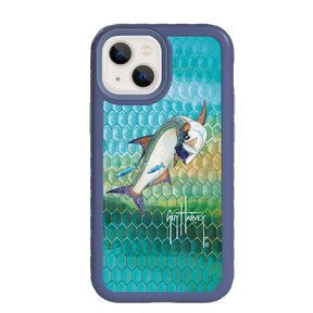 Guy Harvey Fortitude Series for Apple iPhone 13 Mini - Tarpon Skin - Custom Case - SlateBlue - cellhelmet