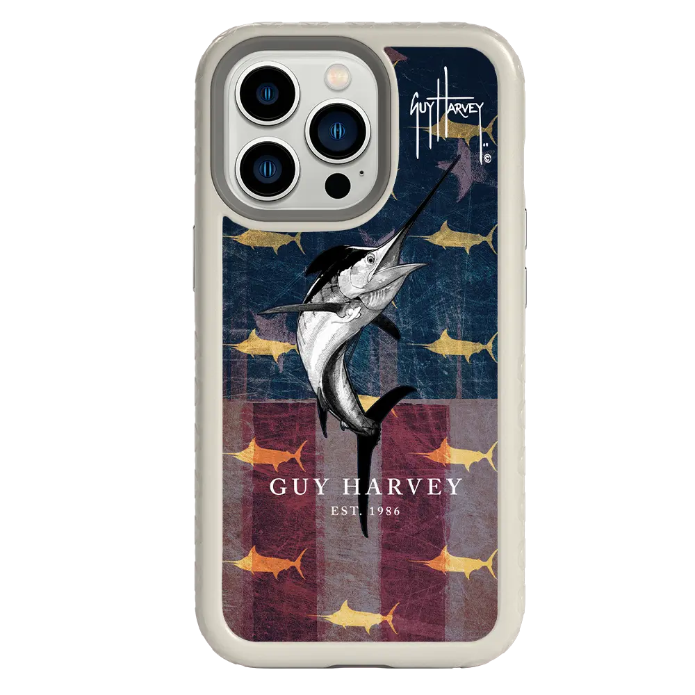 Guy Harvey Fortitude Series for Apple iPhone 13 Pro - American Marlin - Custom Case - Gray - cellhelmet